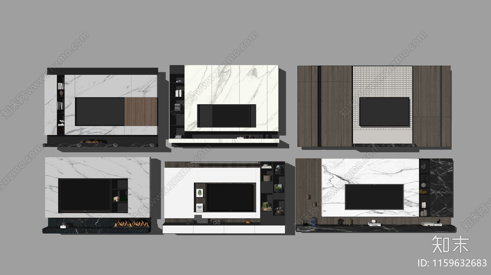 现代电视背景墙SU模型下载【ID:1159632683】