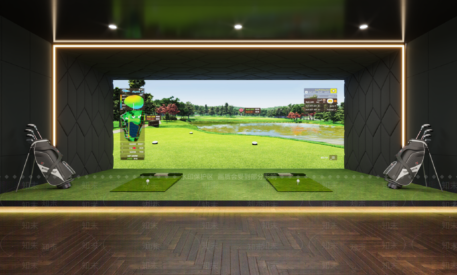 新中式高尔夫娱乐室3D模型下载【ID:1159637997】