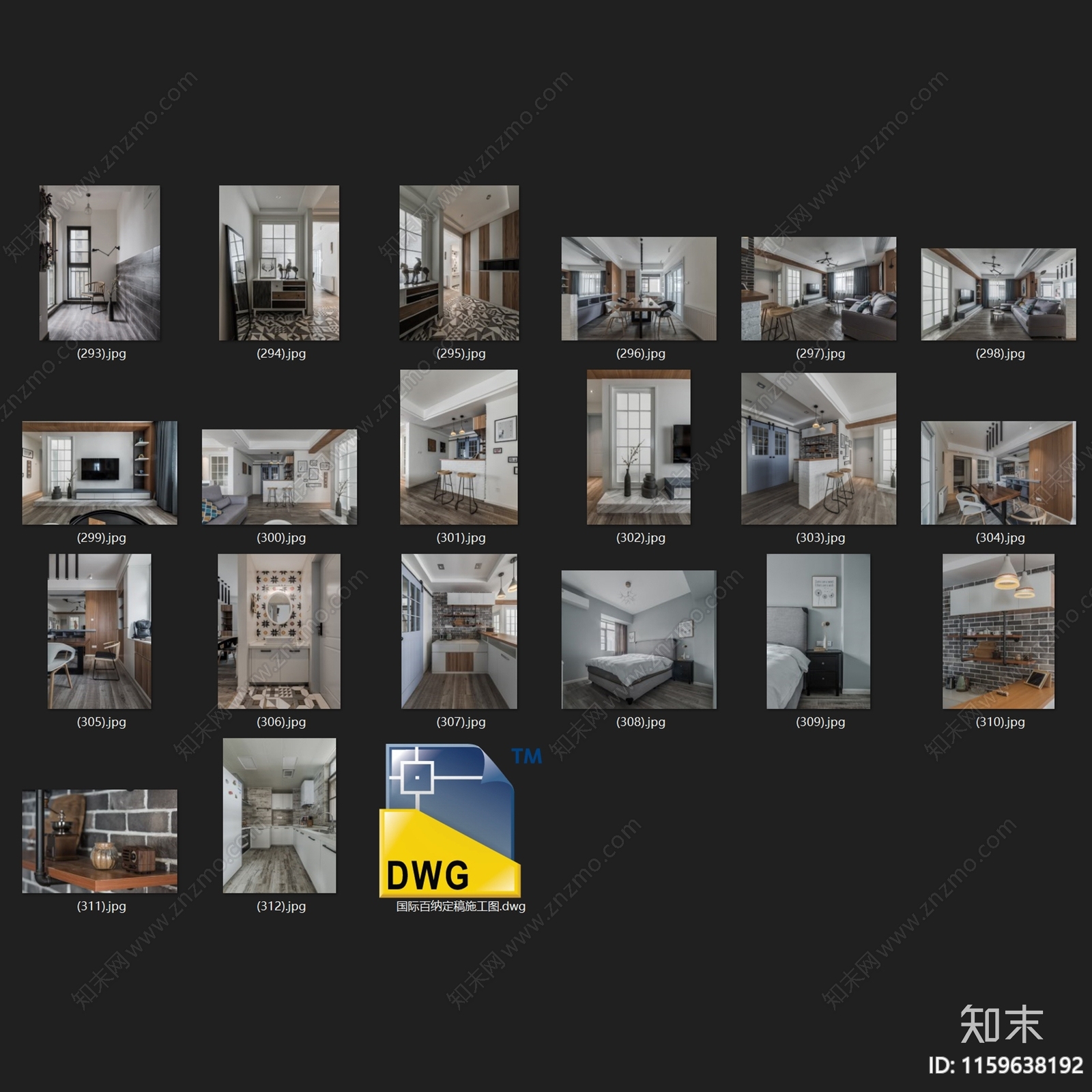 北欧现代国际百纳三室两厅两卫私宅雅居室内家装cad施工图下载【ID:1159638192】