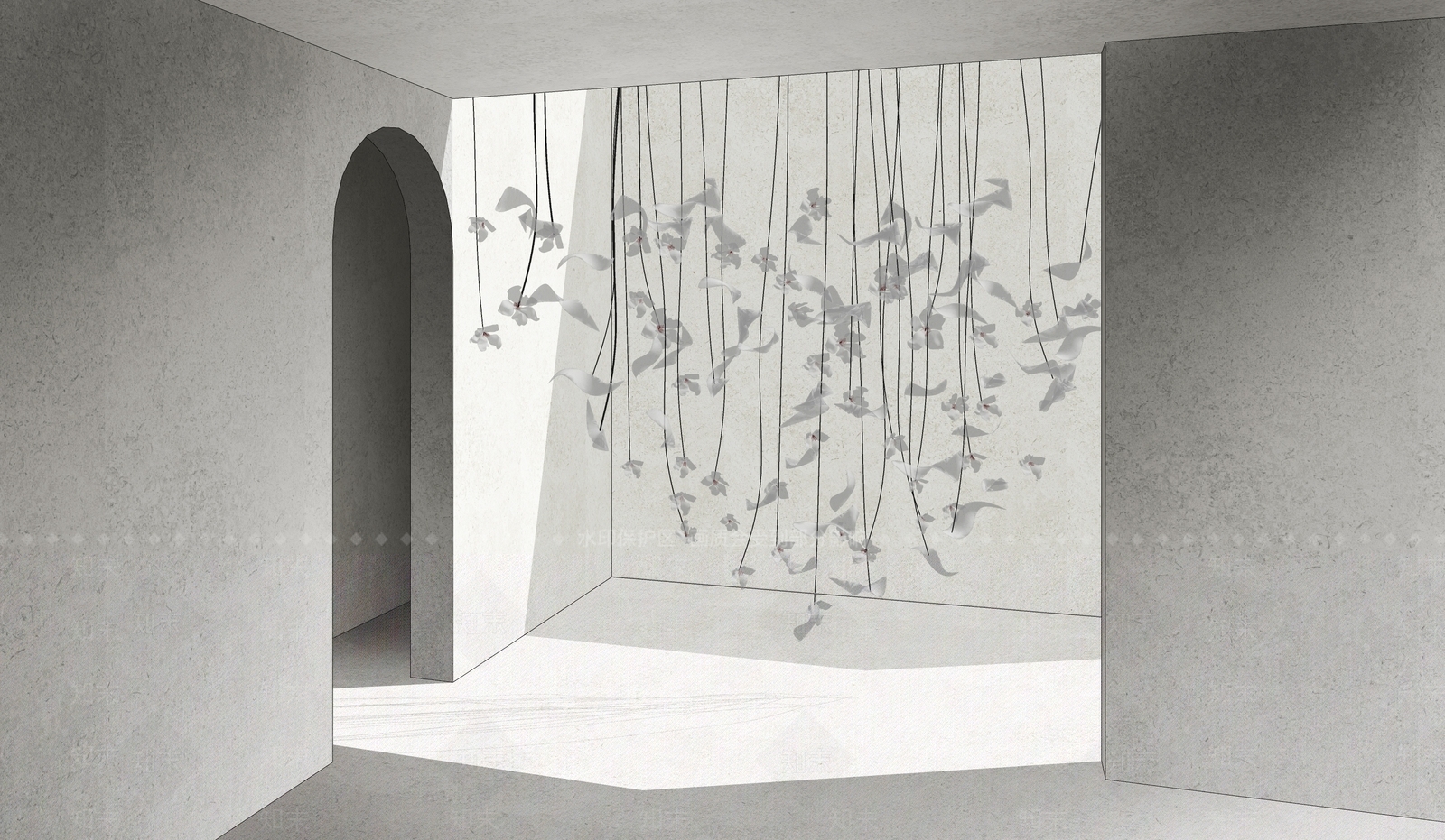 现代艺术水晶花朵组合吊件SU模型下载【ID:1159638226】