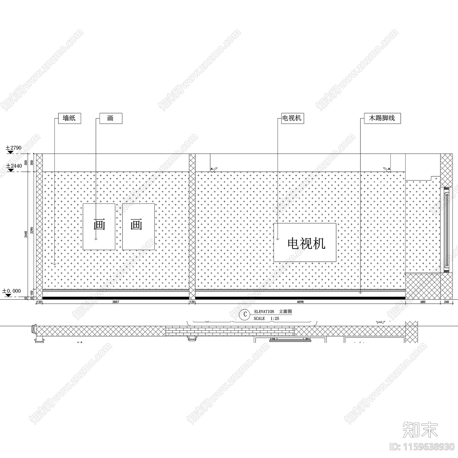 简欧揽月苑6cad施工图下载【ID:1159638930】