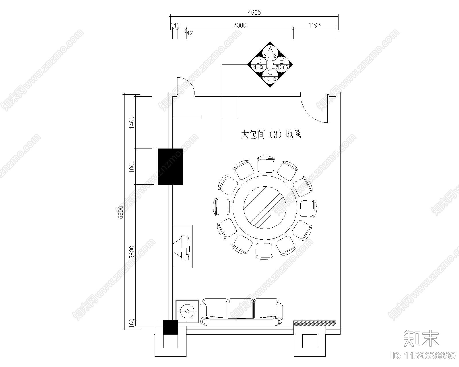 餐厅包间节点大样详图cad施工图下载【ID:1159638830】