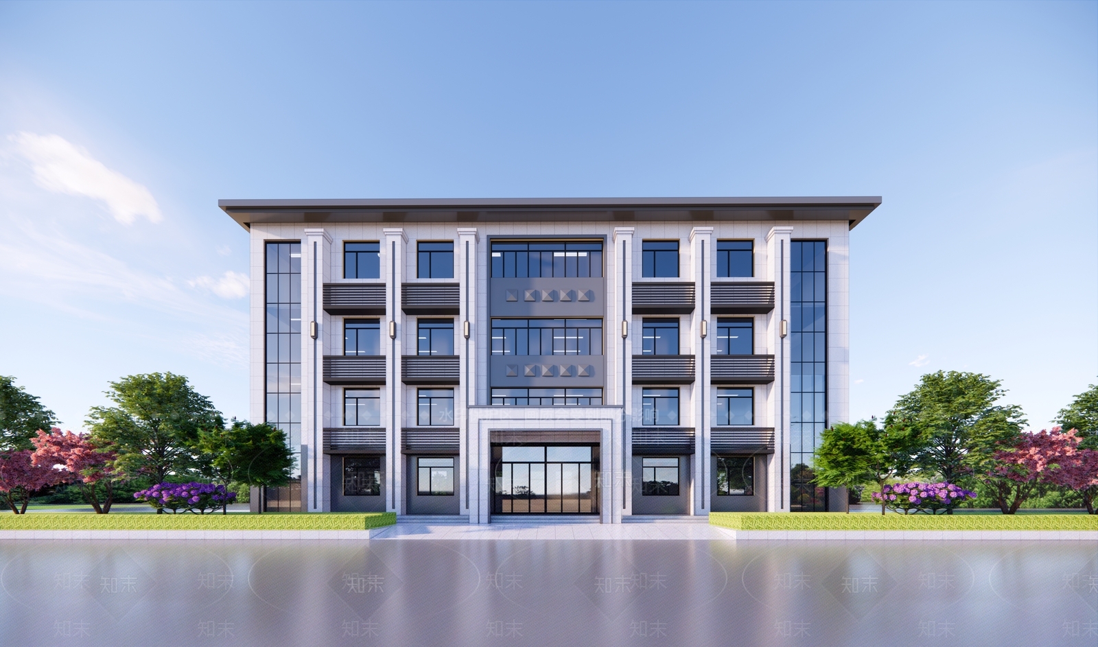 现代办公建筑SU模型下载【ID:1159639969】