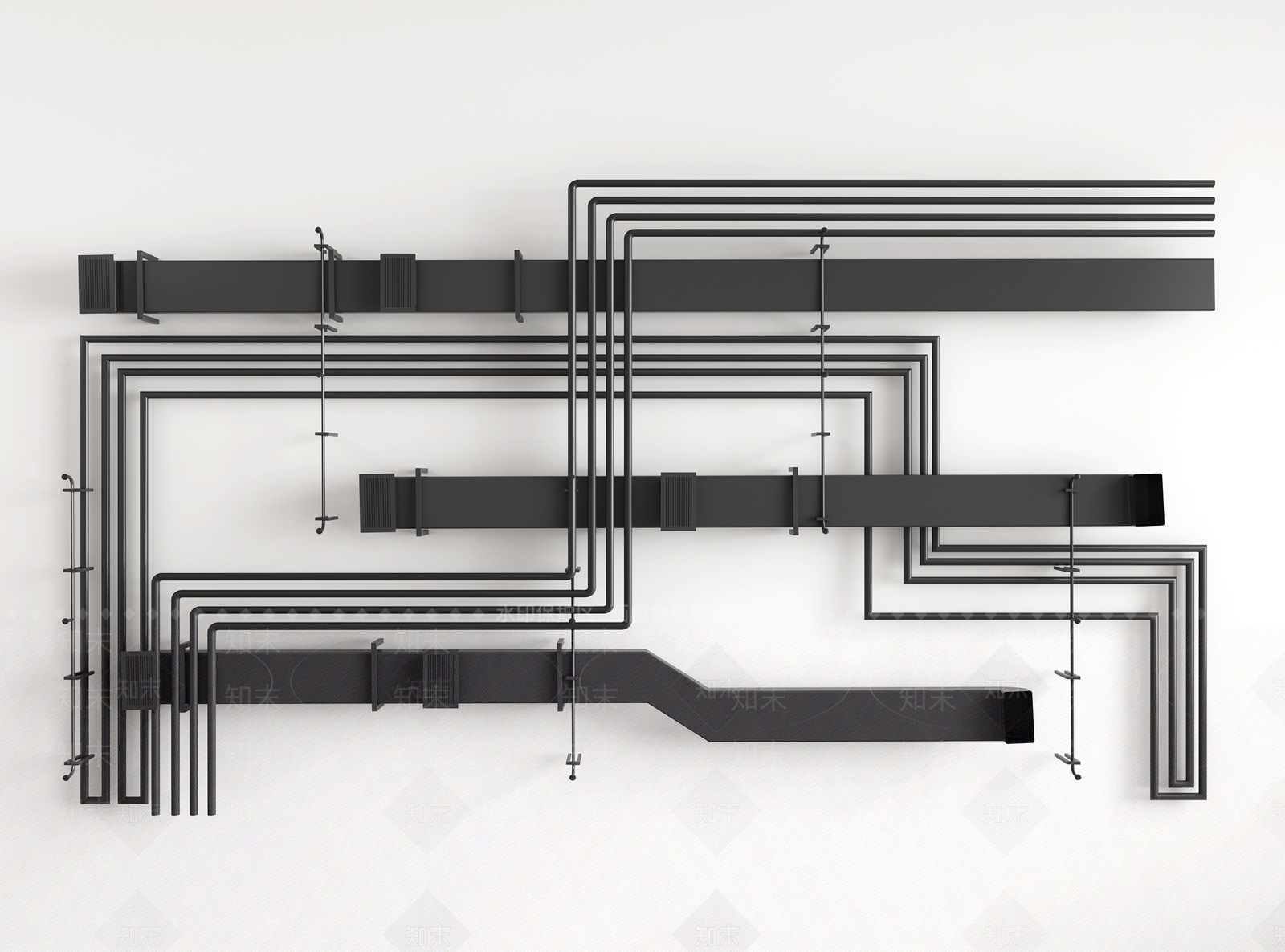 现代天花管道3D模型下载【ID:1159641453】