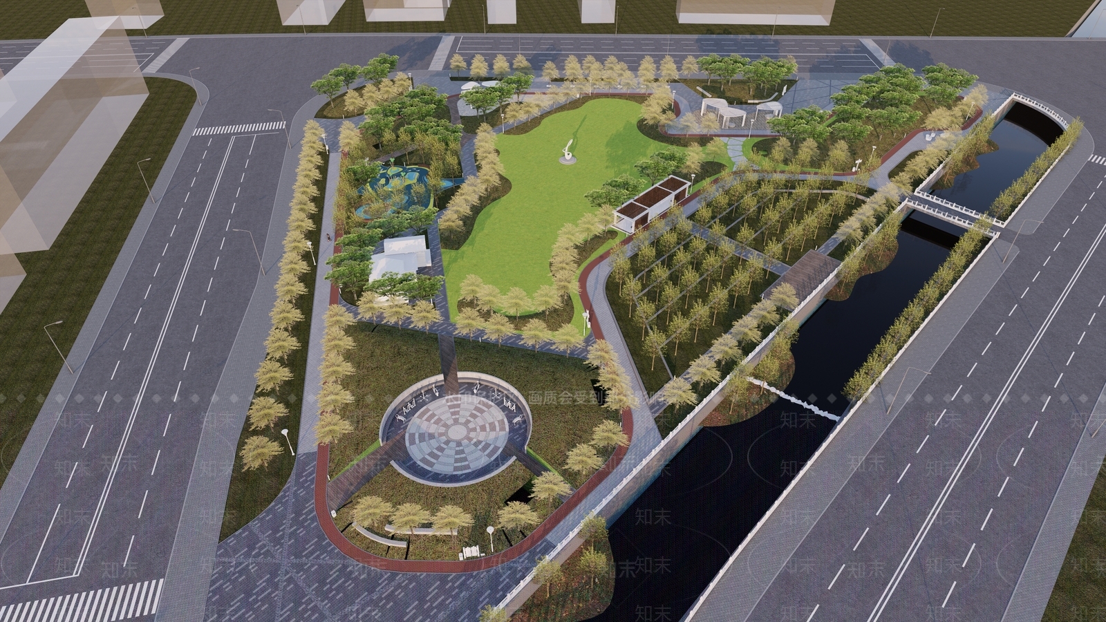 现代口袋公园SU模型下载【ID:1159642010】