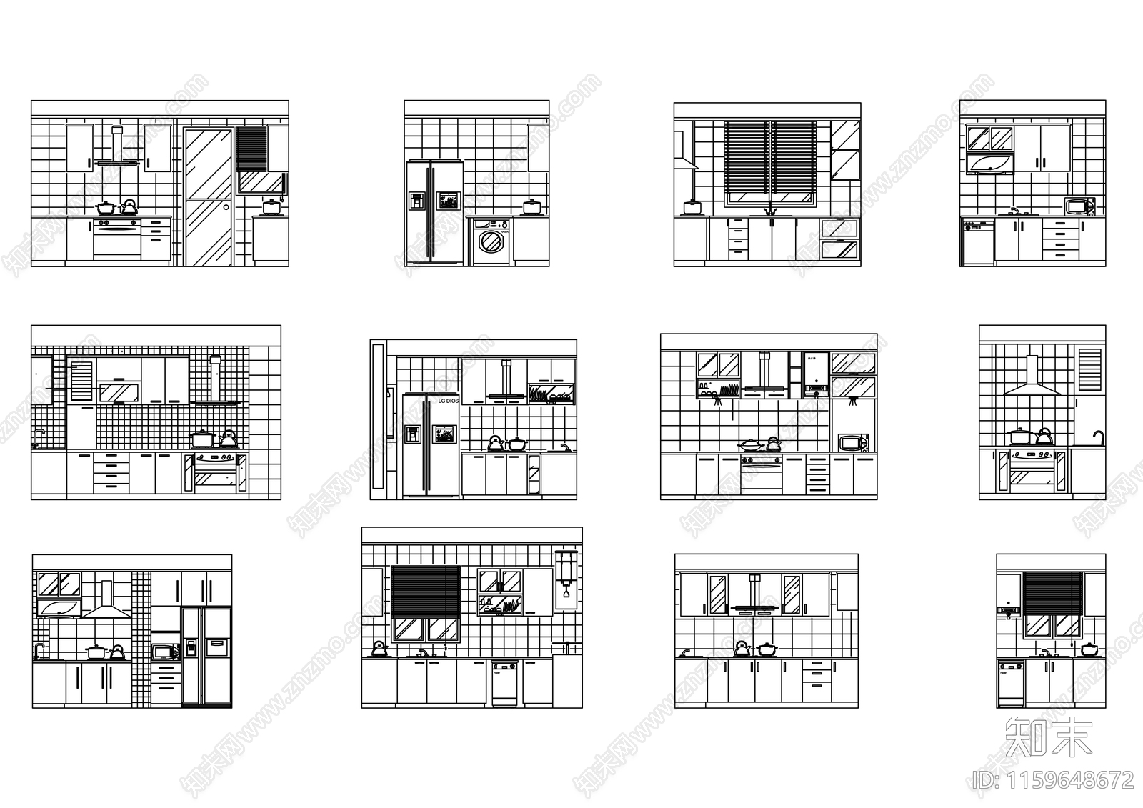 厨房立面图施工图下载【ID:1159648672】