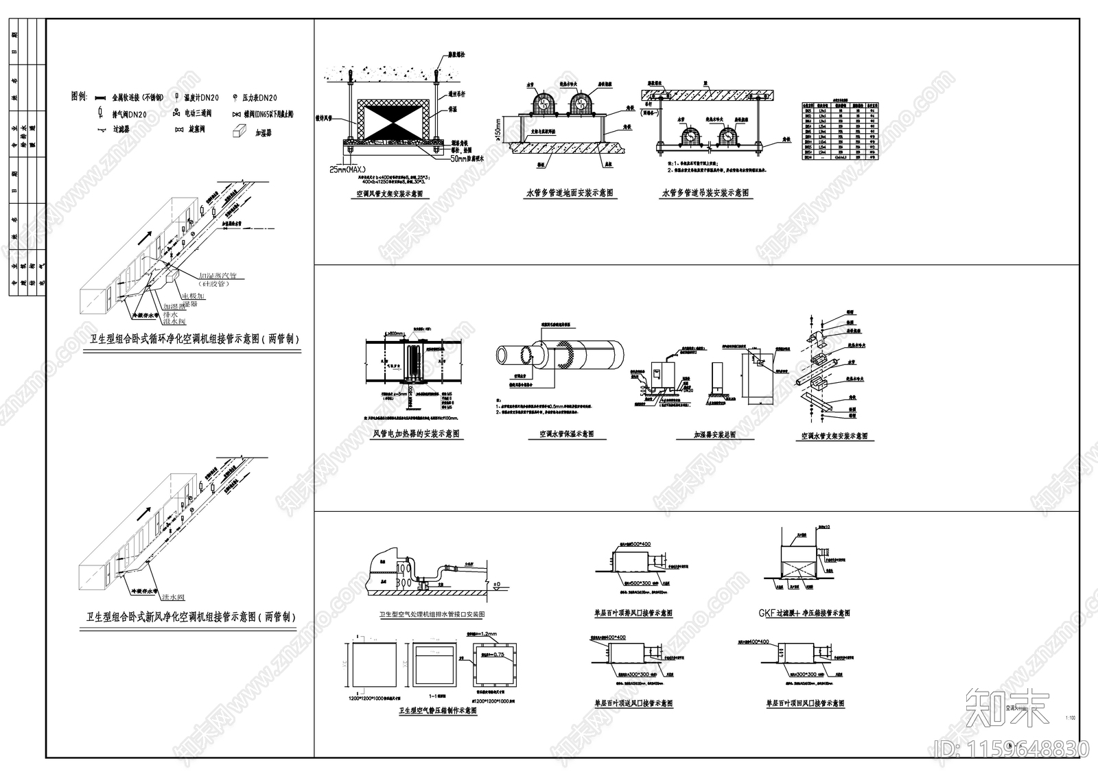 某医院手术室净化工程室cad施工图下载【ID:1159648830】