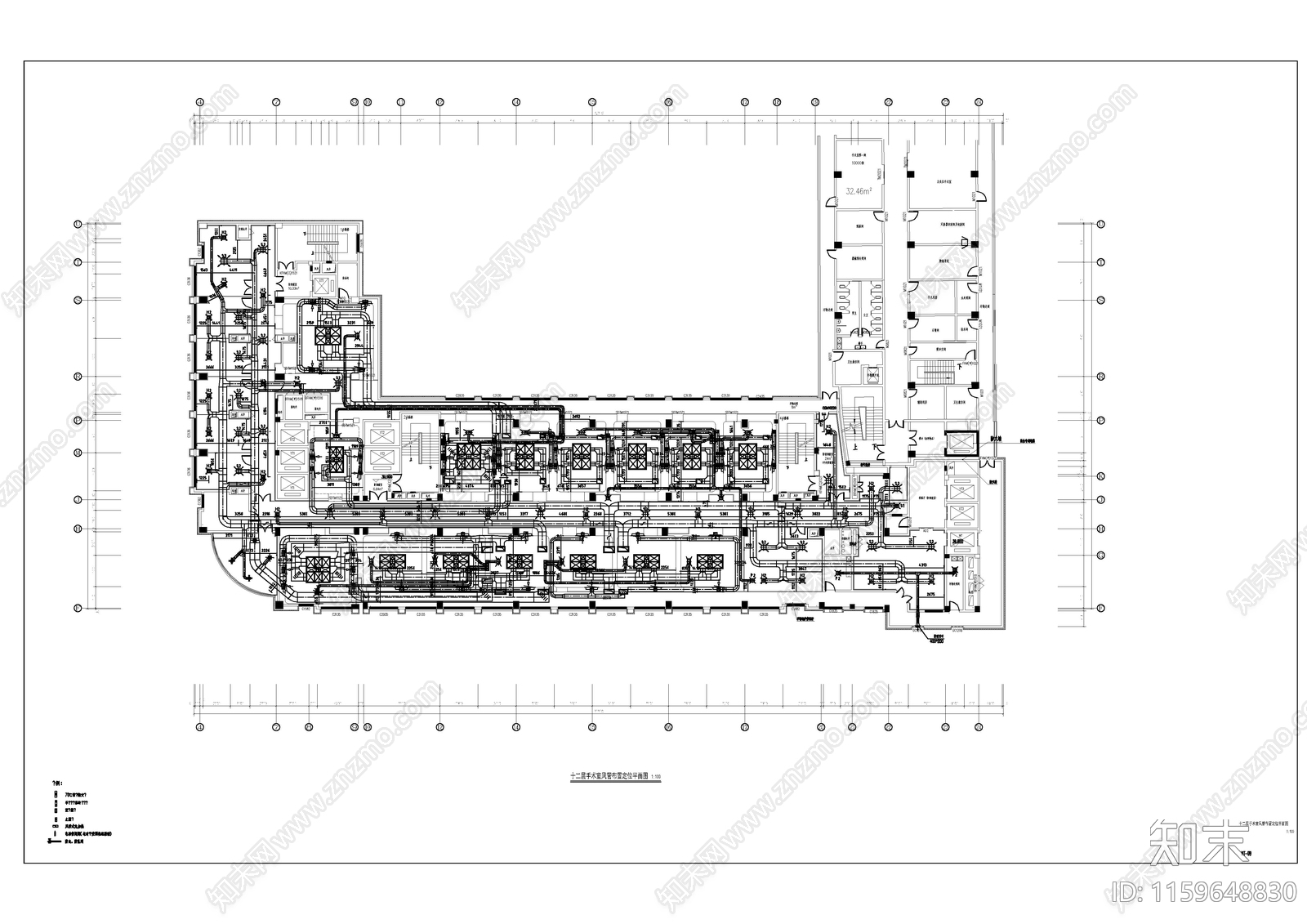 某医院手术室净化工程室cad施工图下载【ID:1159648830】