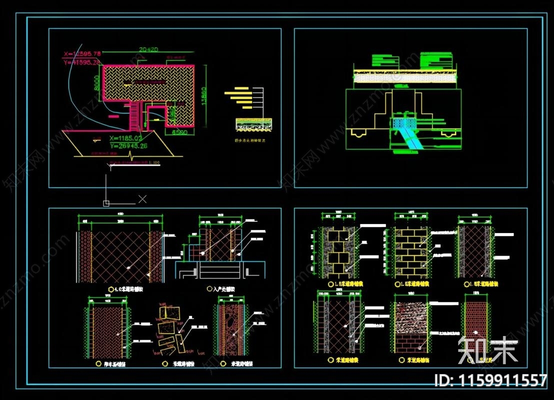 各种广场道路铺装标准做法详图cad施工图下载【ID:1159911557】