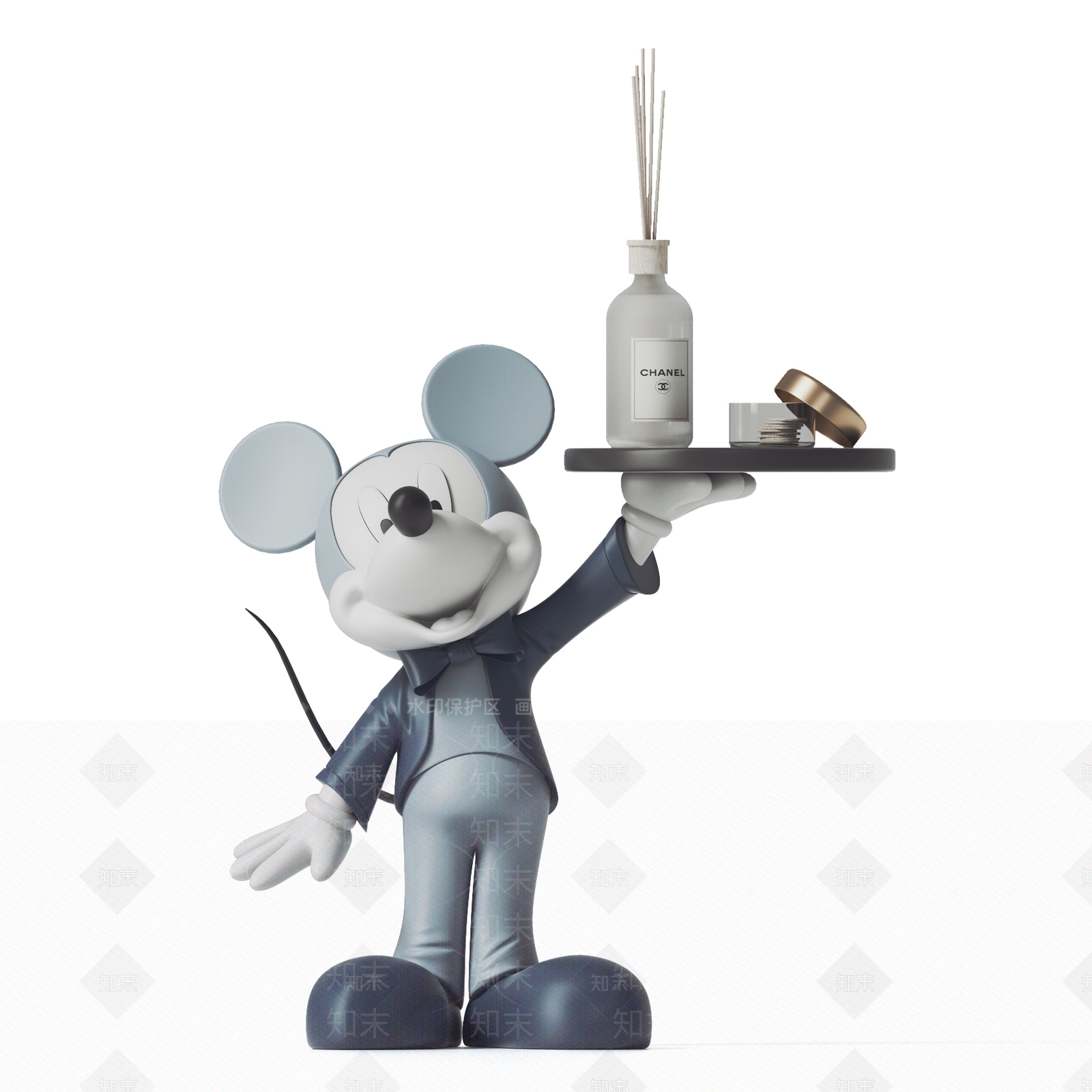 现代米老鼠托盘摆件3D模型下载【ID:1159649662】