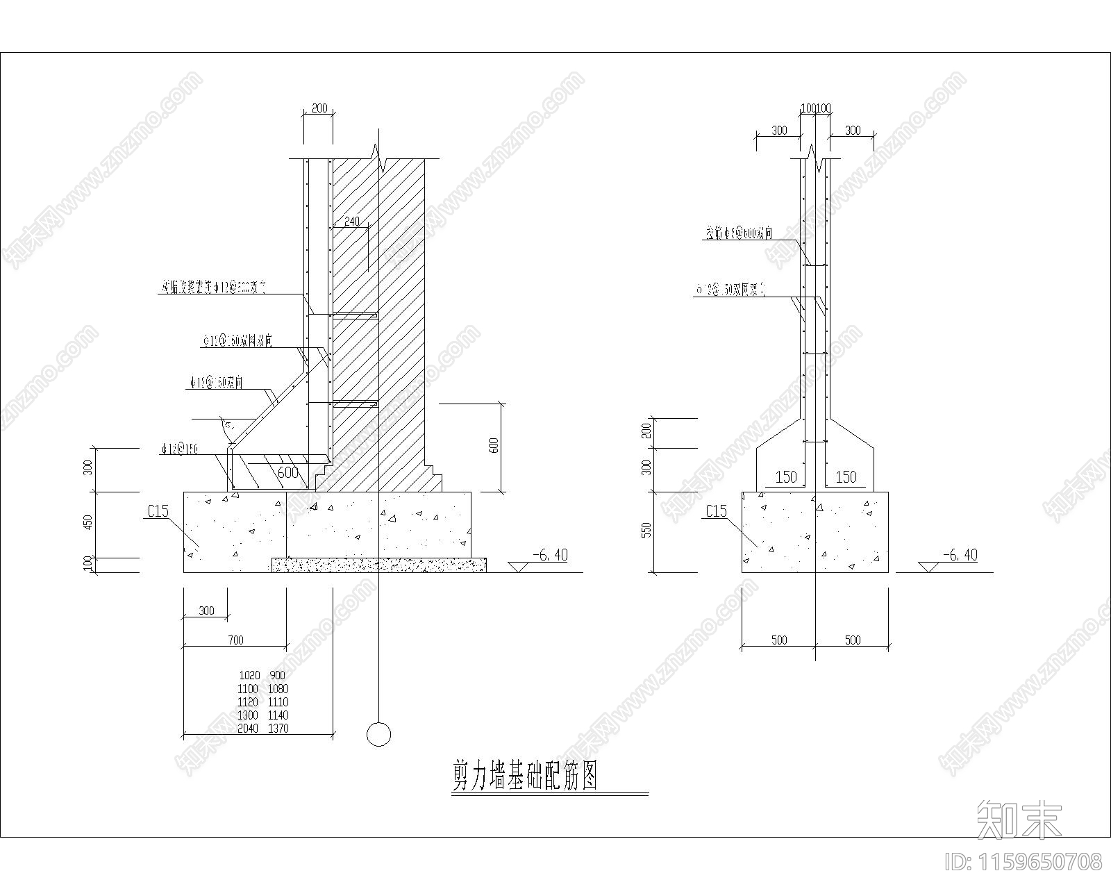 剪力墙基础配筋图施工图下载【ID:1159650708】
