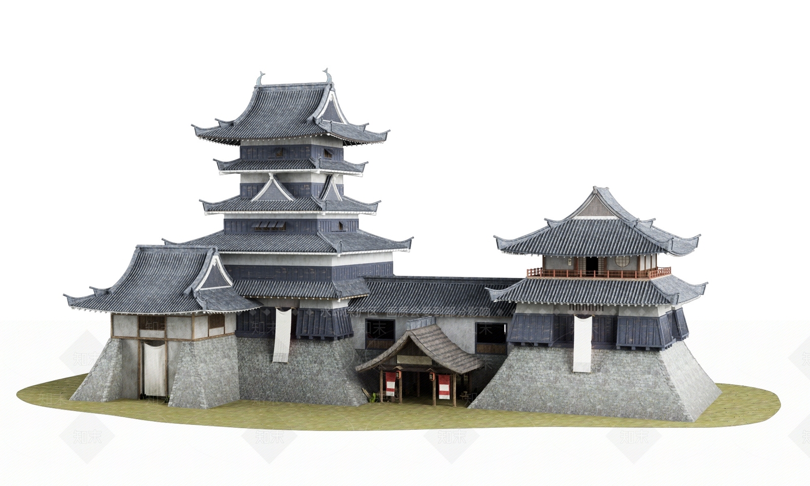 日式建筑塔楼古代建筑日本建筑日本房屋日式宫殿日式城堡3D模型下载【ID:1159654548】