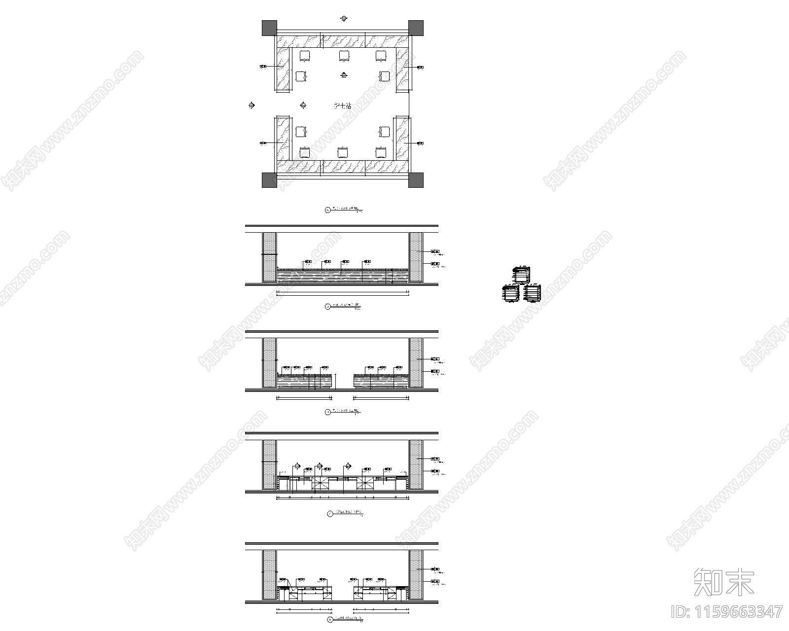 ICU服务台大样图cad施工图下载【ID:1159663347】