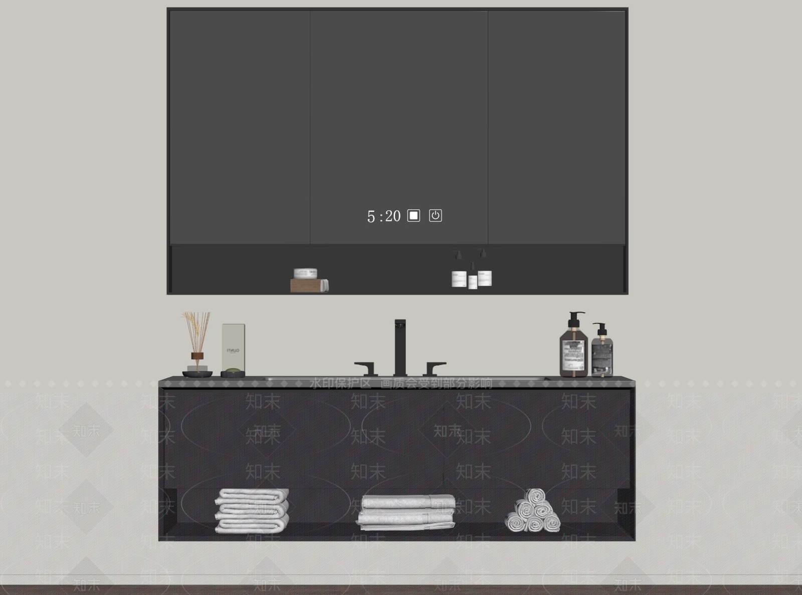 现代浴室柜SU模型下载【ID:1159663422】