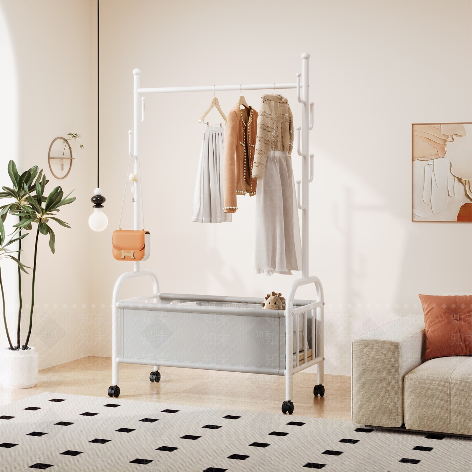 现代衣帽架子3D模型下载【ID:1159668912】