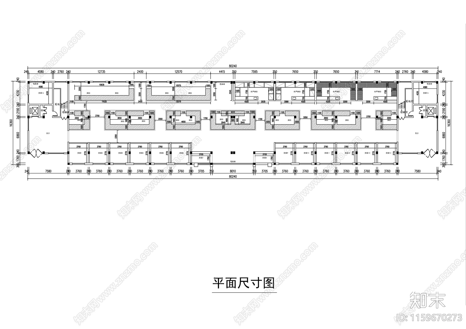 金村市场室内装修工程cad施工图下载【ID:1159670273】