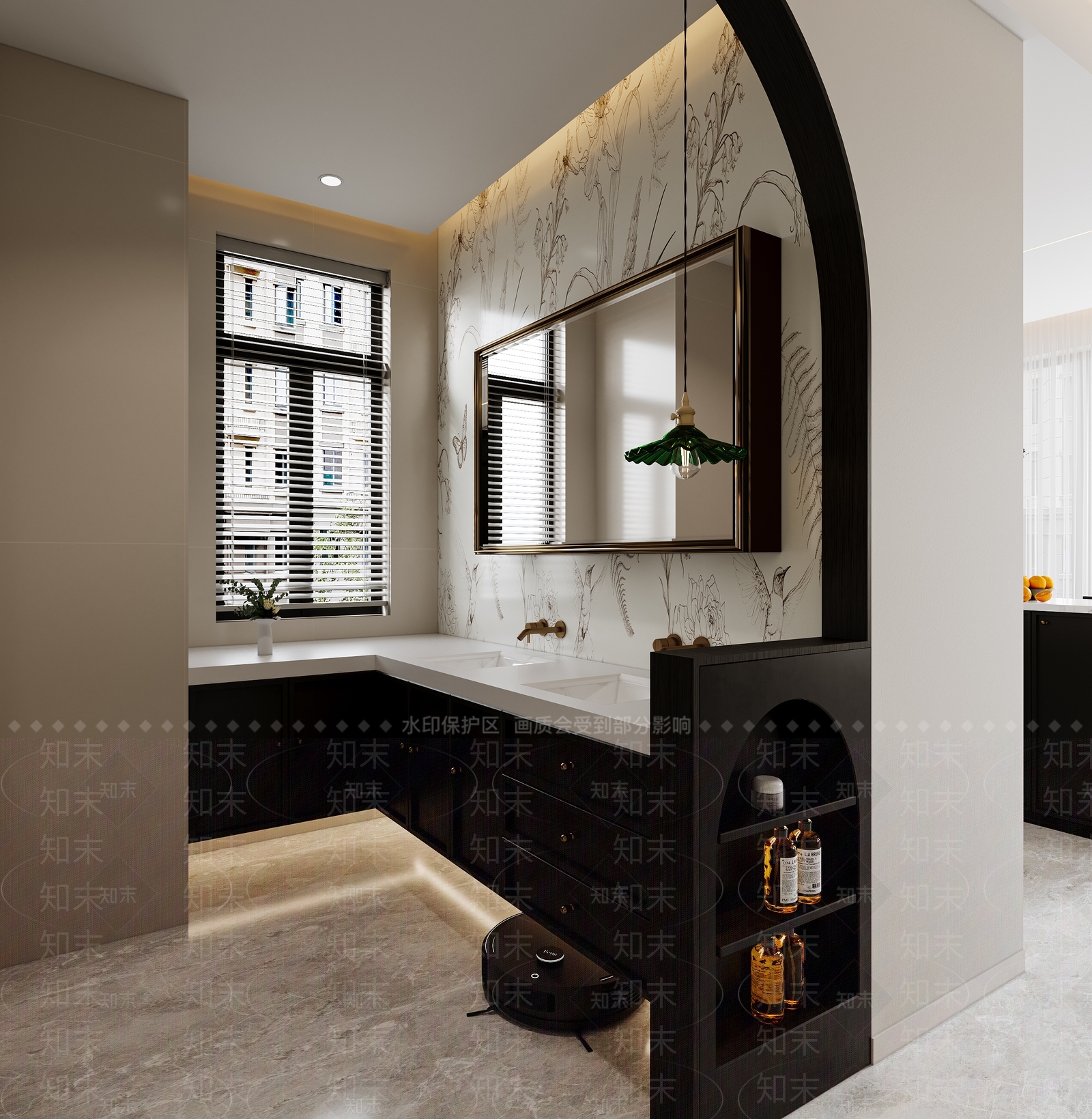 现代奶油复古法式卫生间干区吊灯3D模型下载【ID:1159672687】