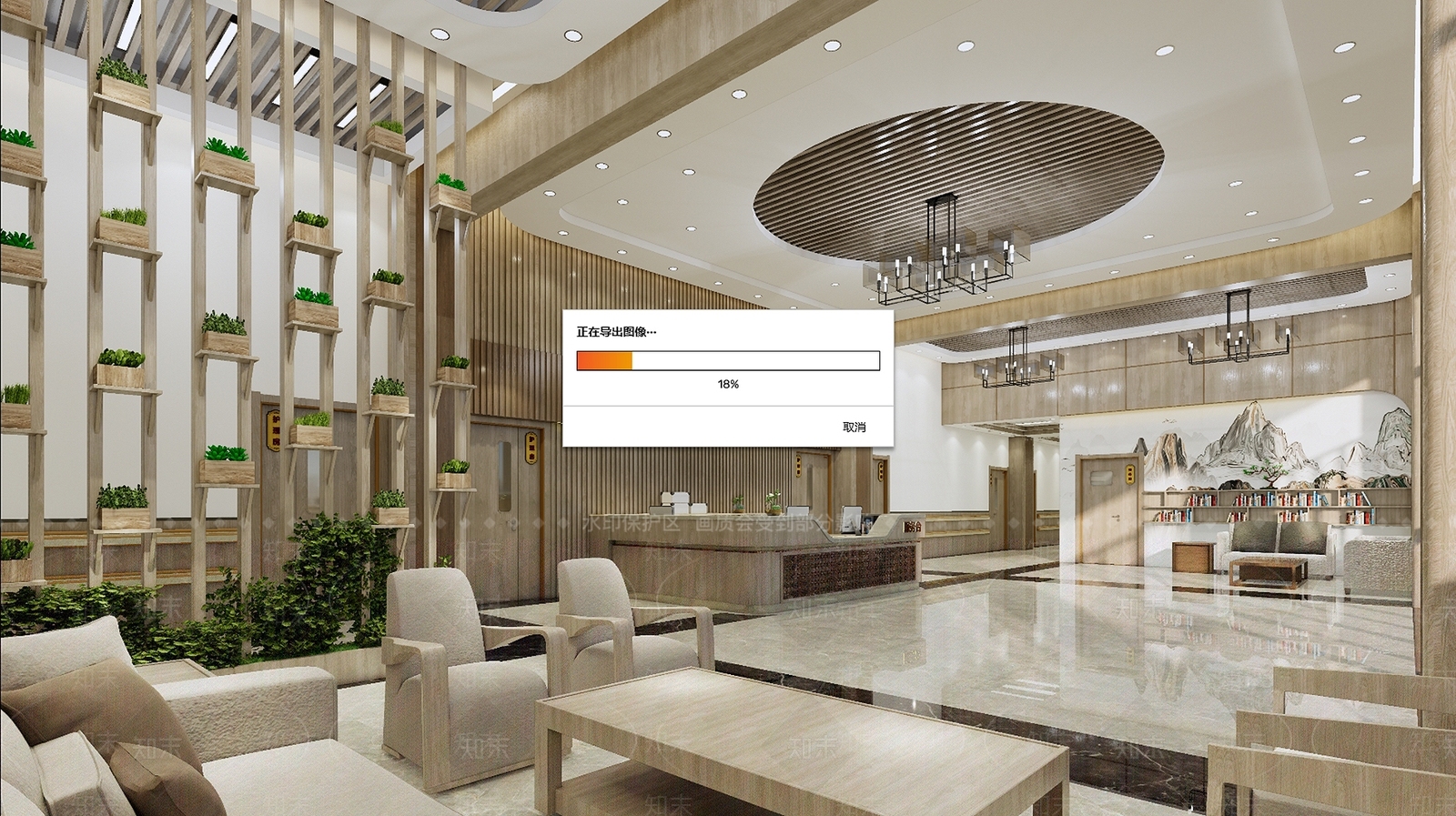 现代医院大厅SU模型下载【ID:1159671066】