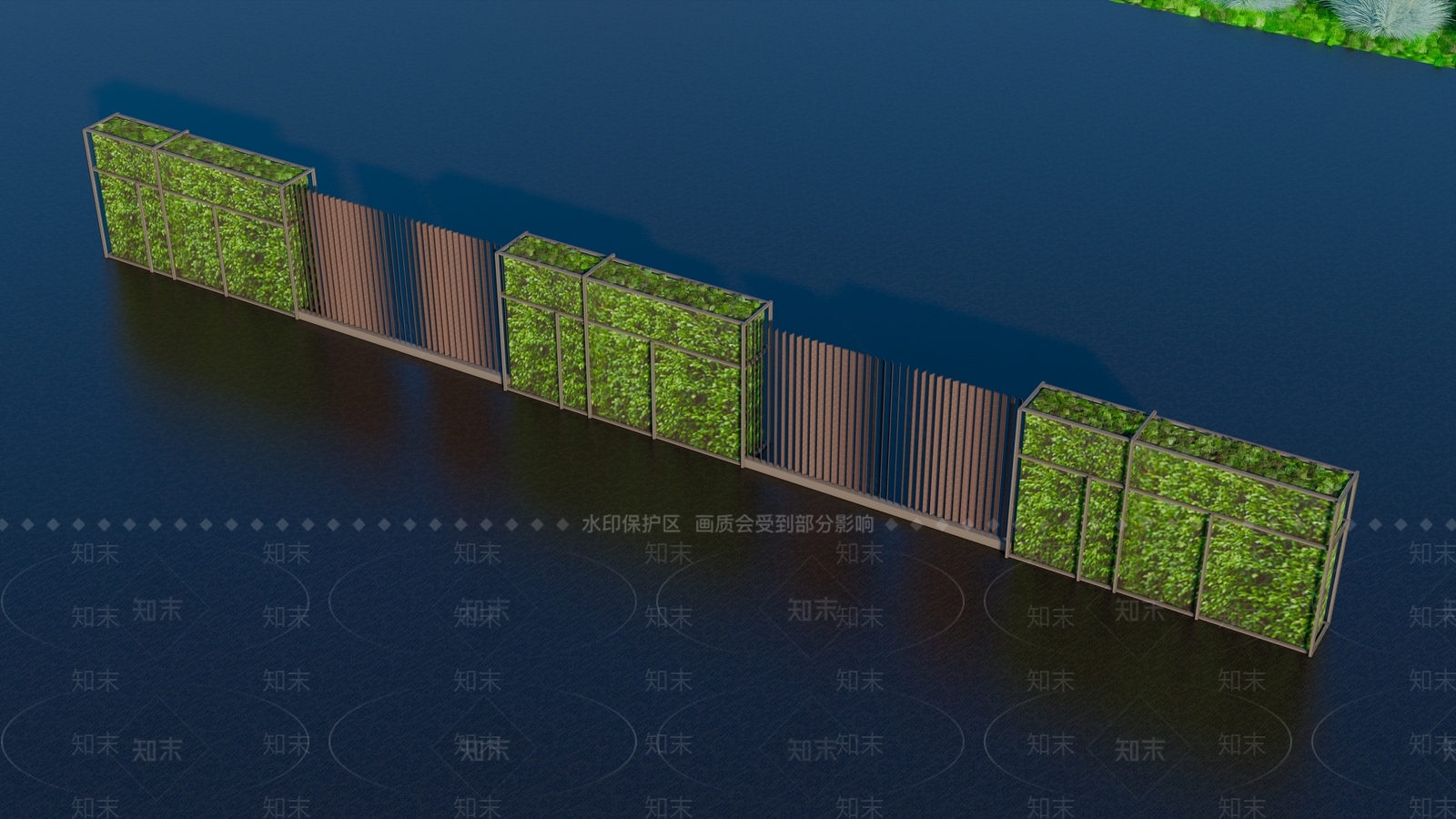 现代绿化景墙SU模型下载【ID:1159673050】