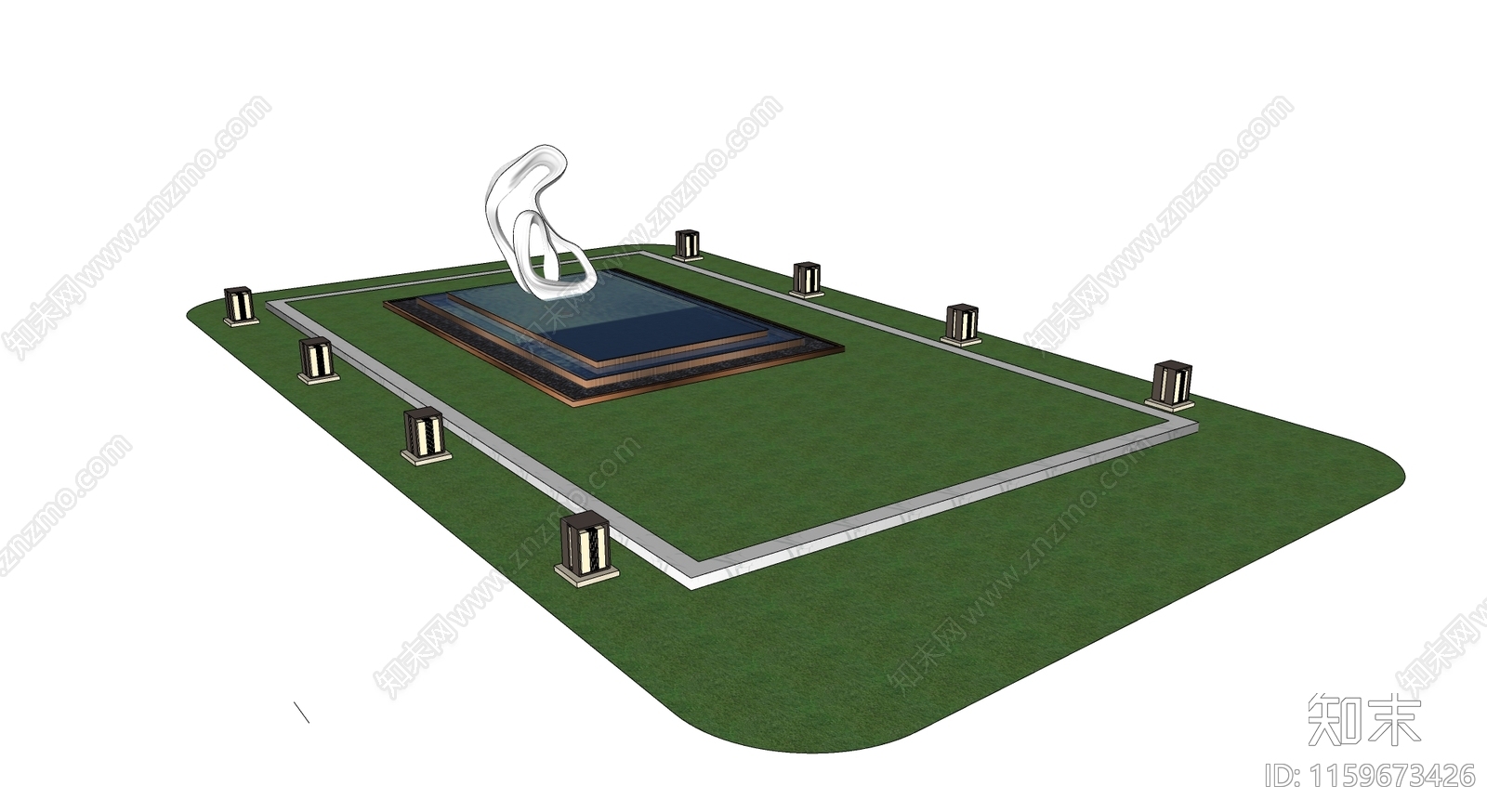 现代中心水景SU模型下载【ID:1159673426】