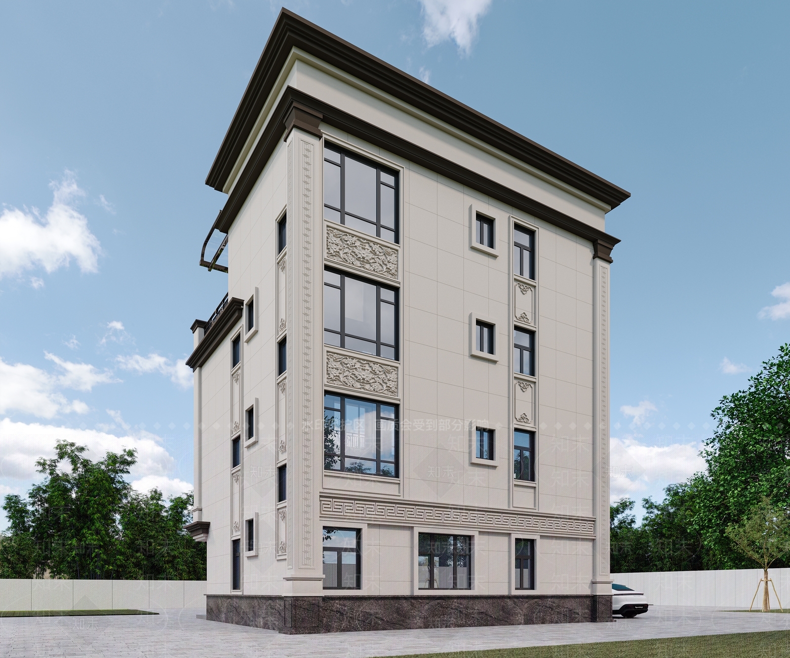 简欧自建房3D模型下载【ID:1159673959】