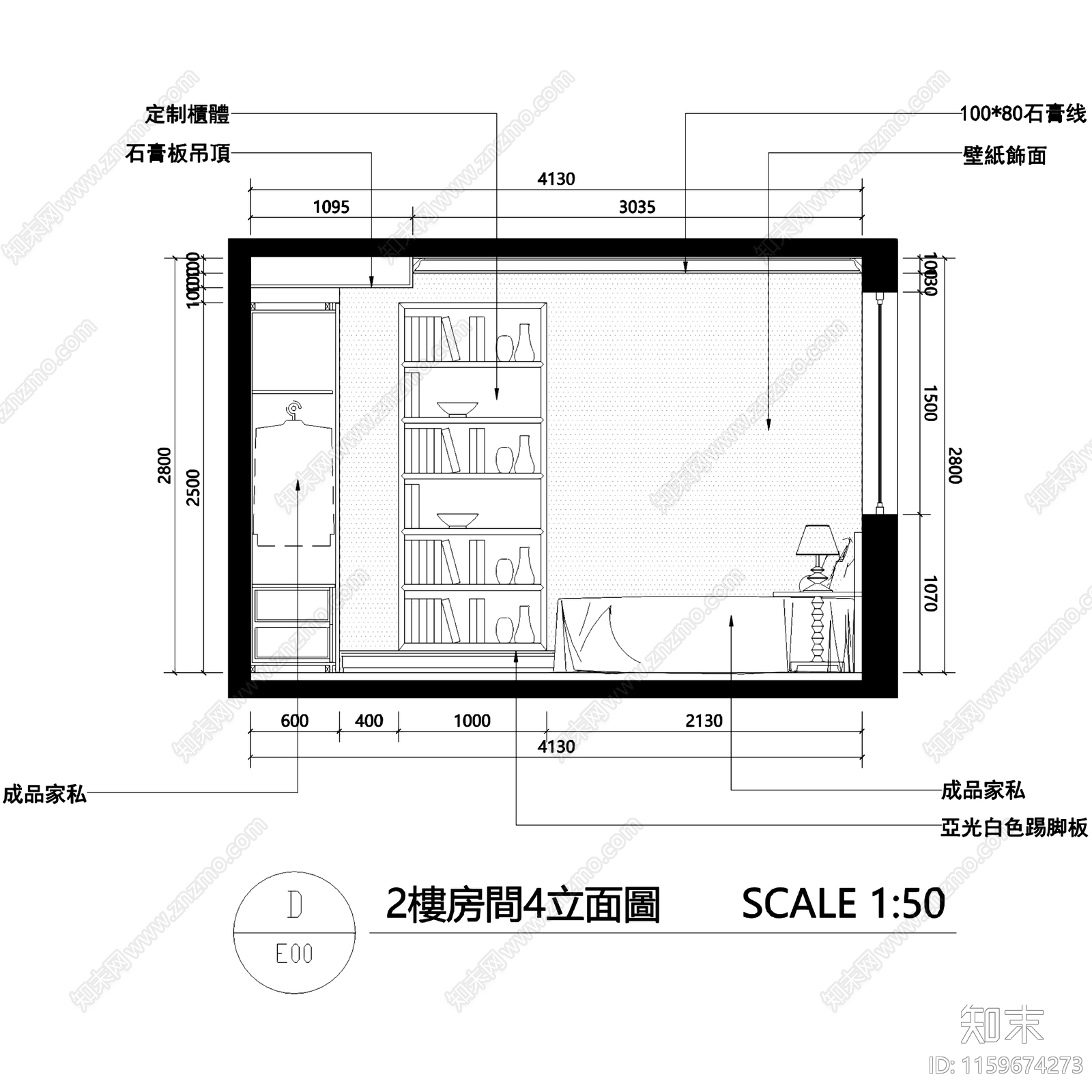 现代简约清新上海私宅室内家装立面装饰cad施工图下载【ID:1159674273】