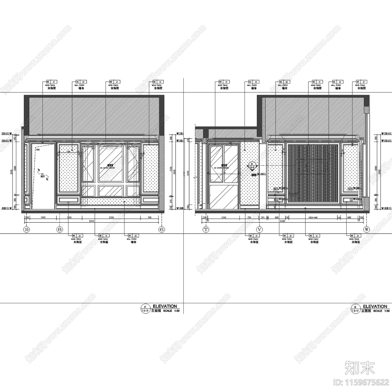 美式简欧漓江郡府丹桂府170㎡三层院墅别墅室内家装cad施工图下载【ID:1159675622】