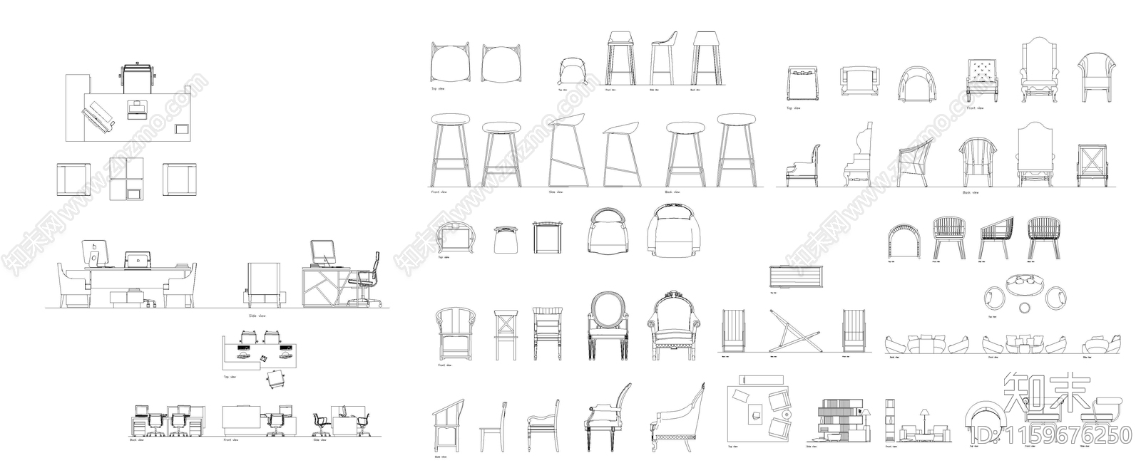 2024最新椅子沙发图库cad施工图下载【ID:1159676250】