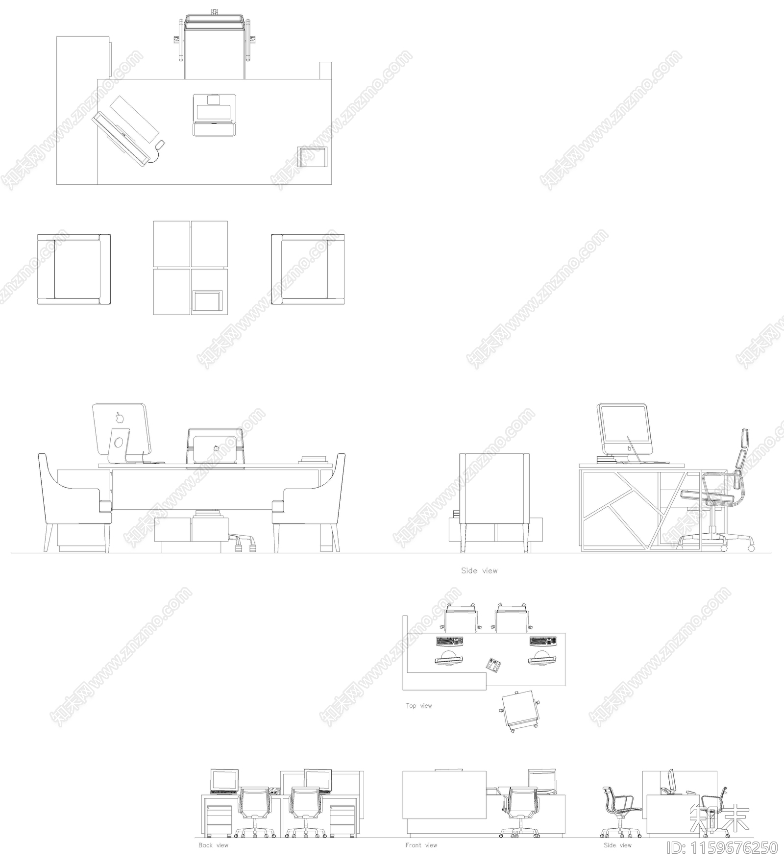 2024最新椅子沙发图库cad施工图下载【ID:1159676250】