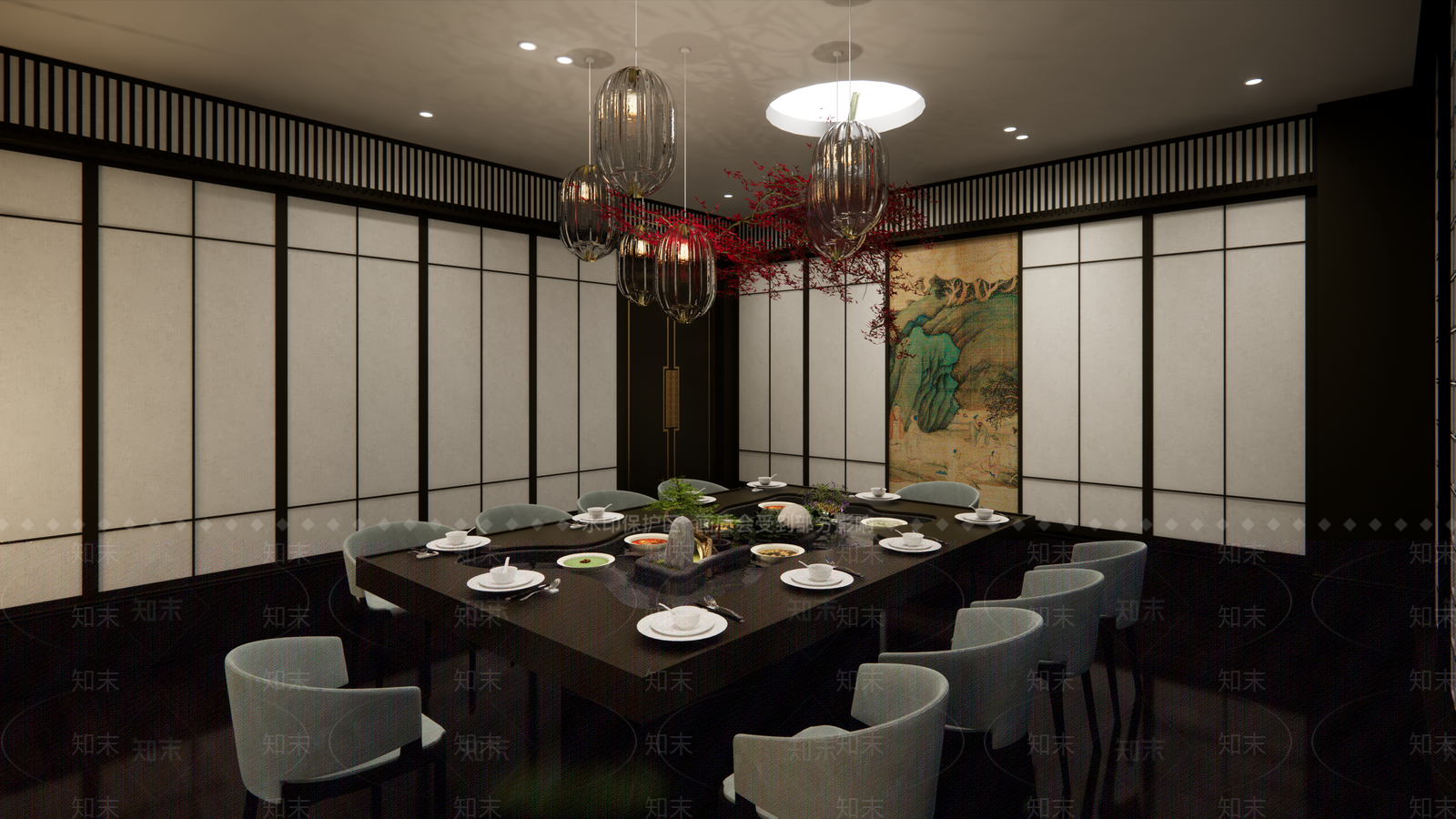 中餐厅SU模型下载【ID:1185261203】