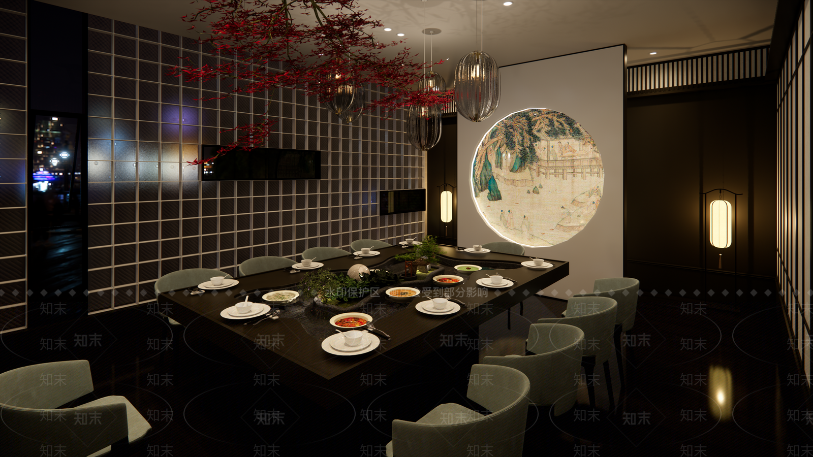 中餐厅SU模型下载【ID:1185261203】