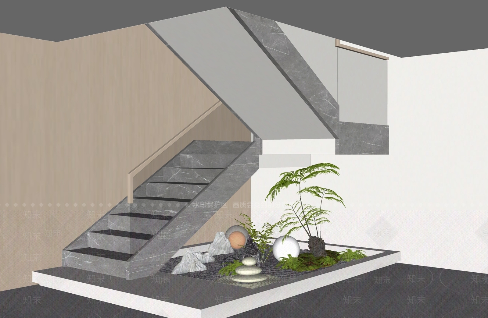 现代楼梯SU模型下载【ID:1159681551】
