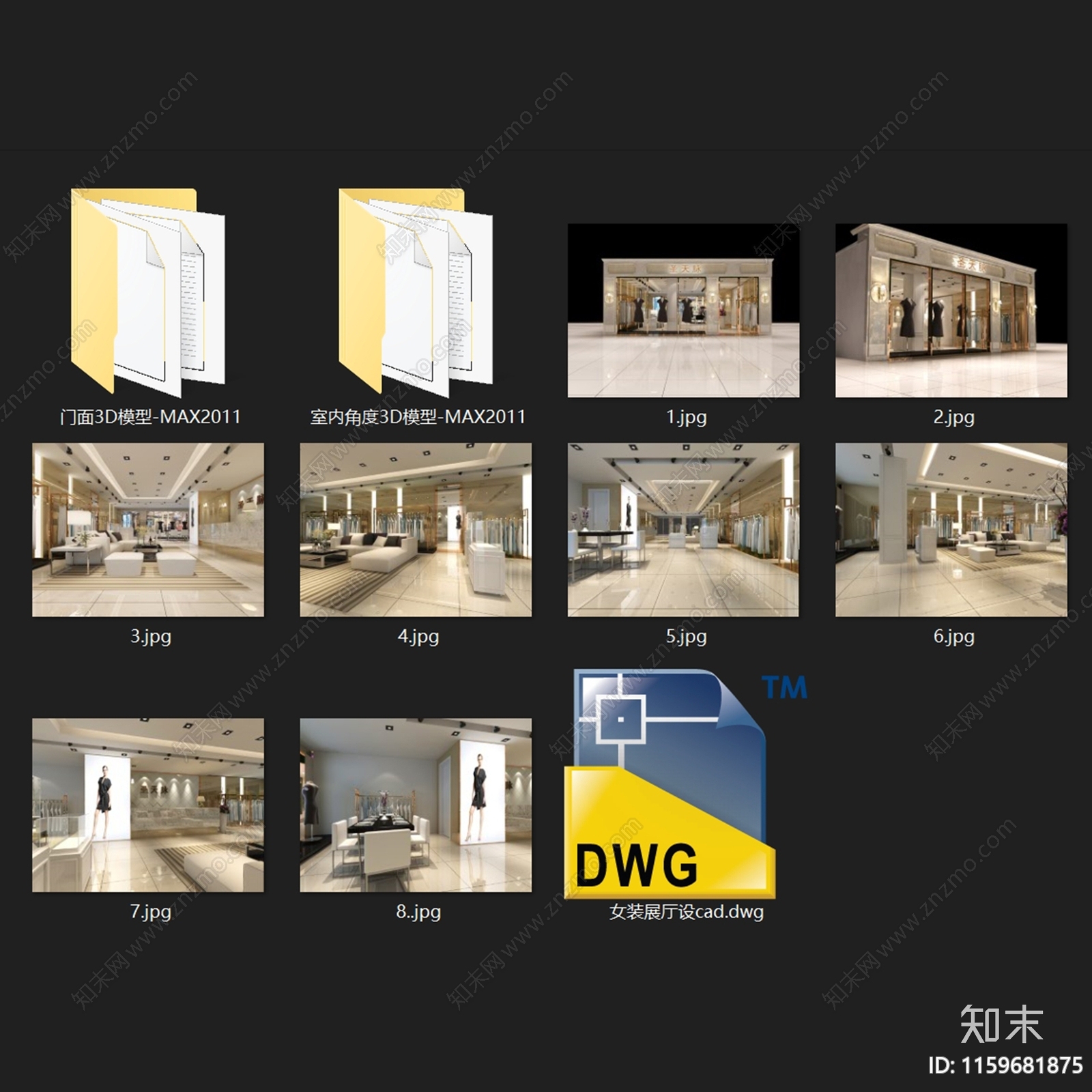 现代简欧濮院圣天脉女装服装店展厅室内工装cad施工图下载【ID:1159681875】
