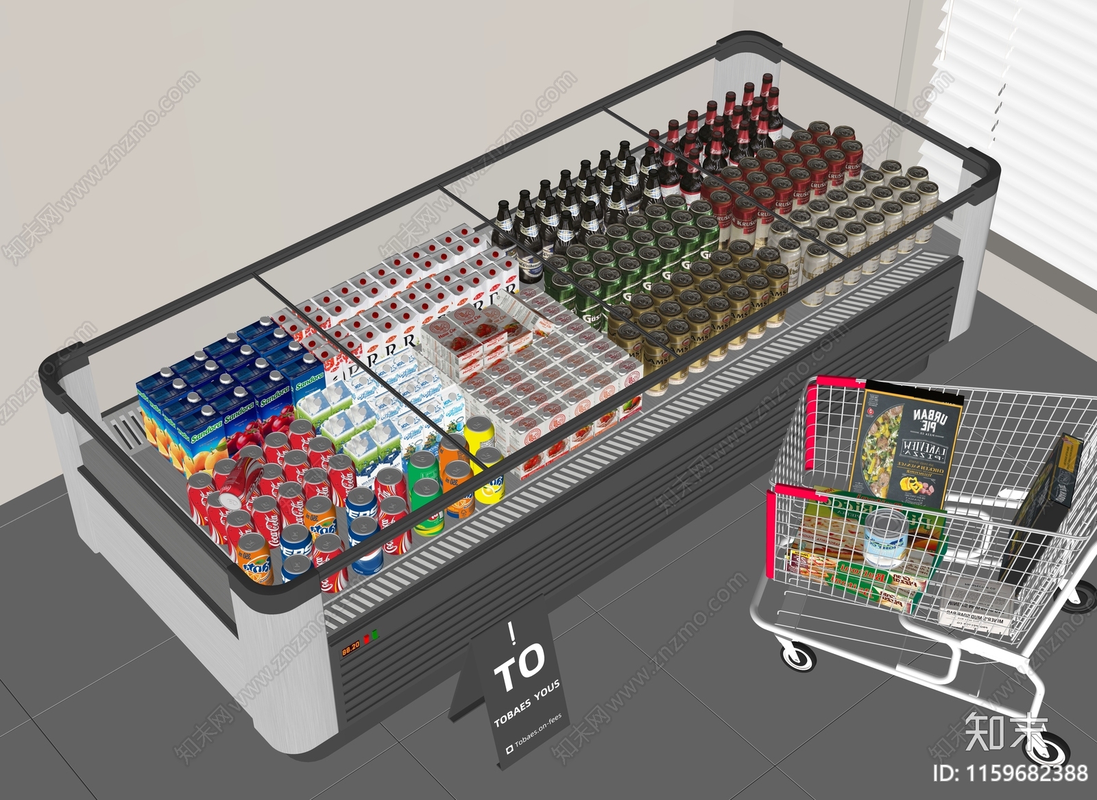 超市冰柜SU模型下载【ID:1159682388】