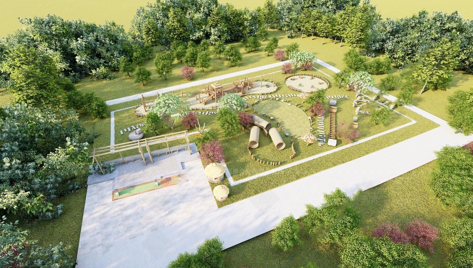 现代儿童游乐设施SU模型下载【ID:1159683364】