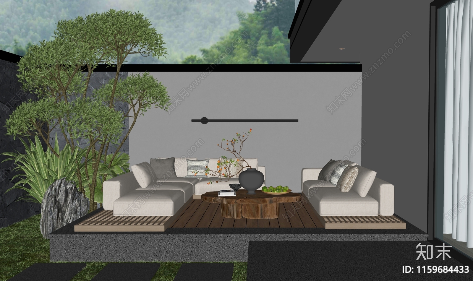 现代户外沙发SU模型下载【ID:1159684433】