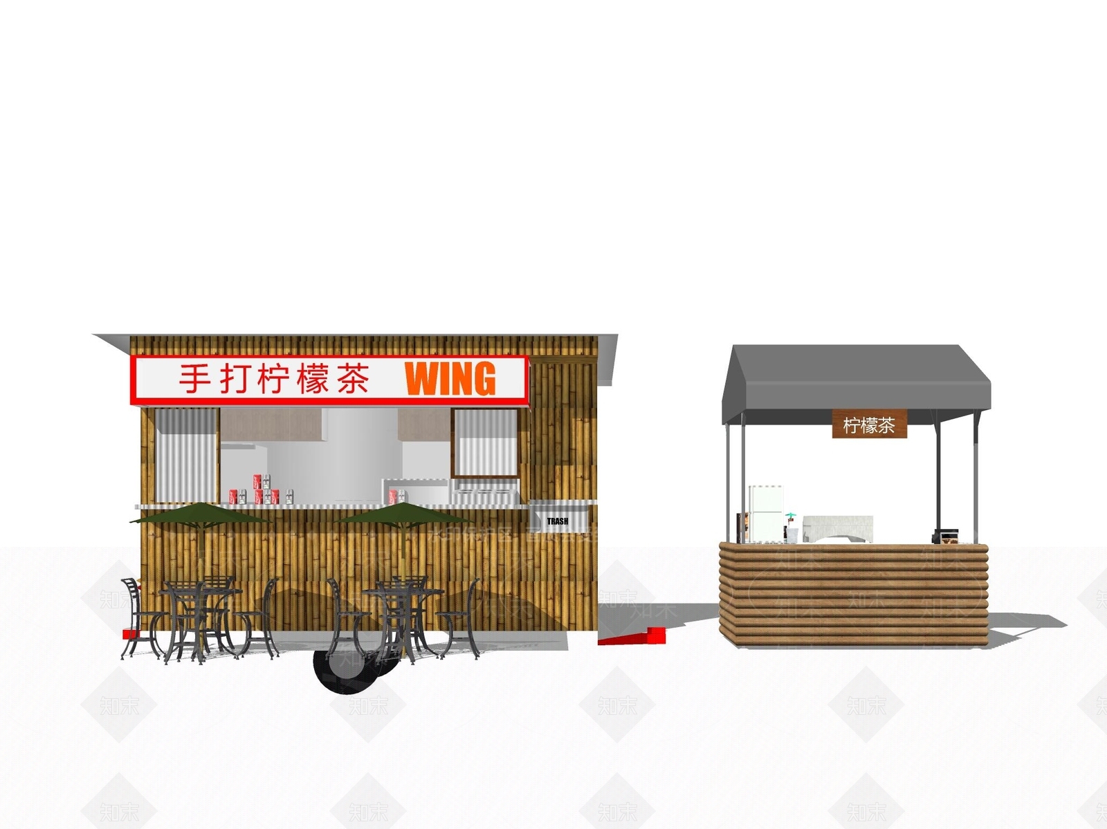 现代网红摊位SU模型下载【ID:1159686123】