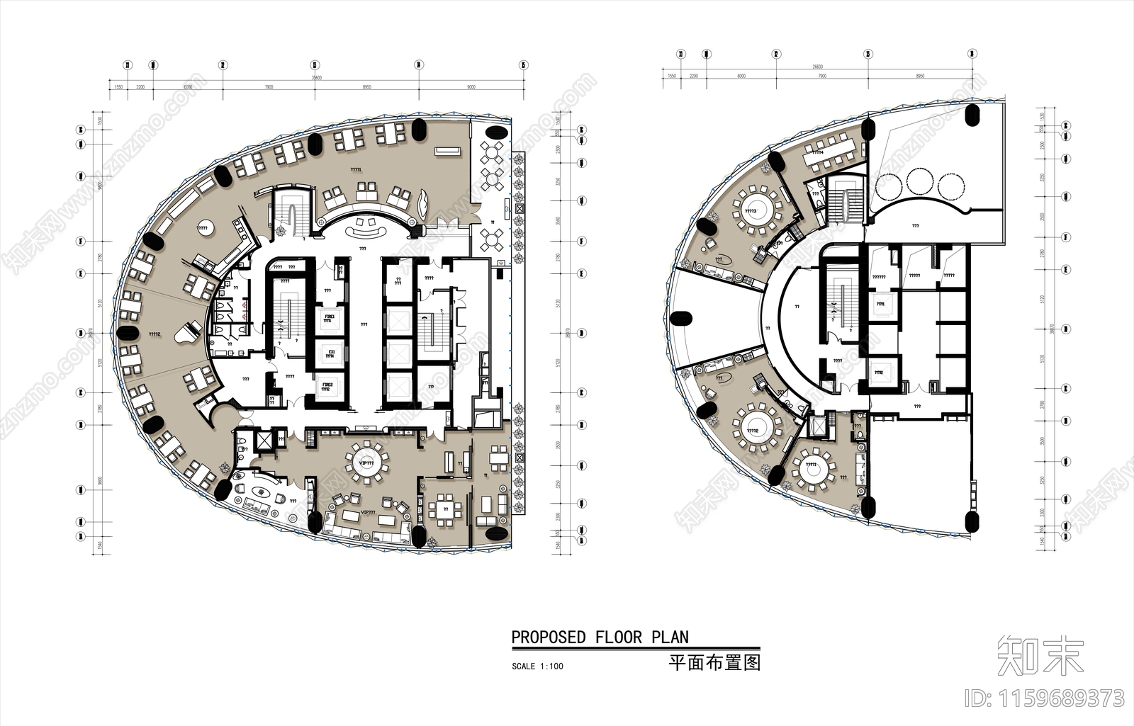 1000㎡两层音乐餐厅平面布置图施工图下载【ID:1159689373】