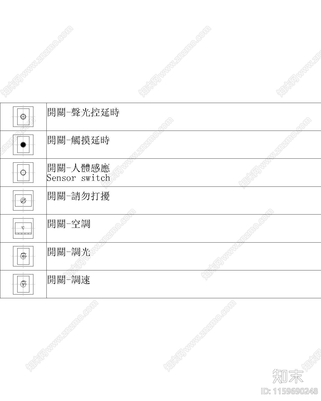 室内立面开关插座面板施工图下载【ID:1159690248】