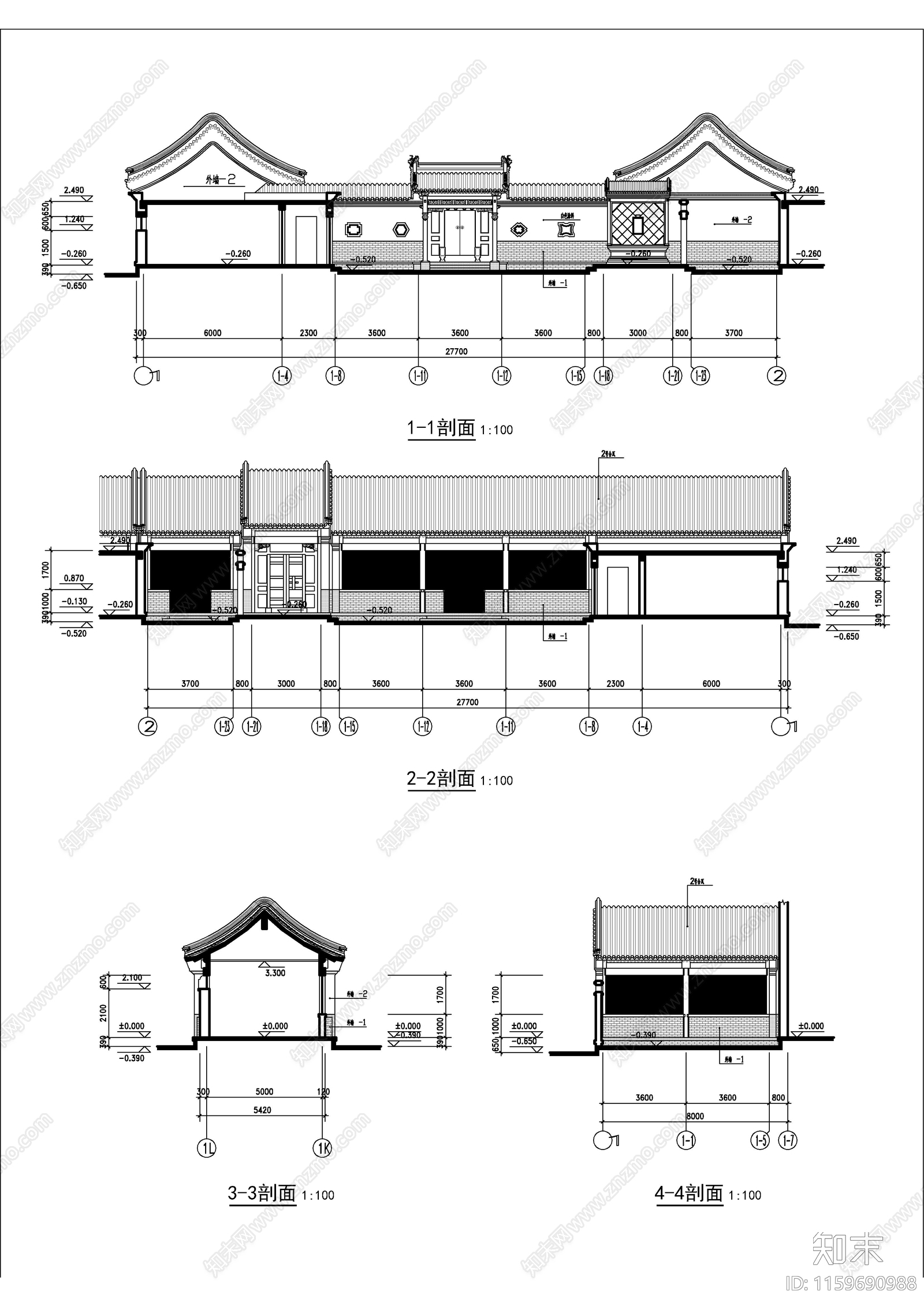 北京四合院建cad施工图下载【ID:1159690988】