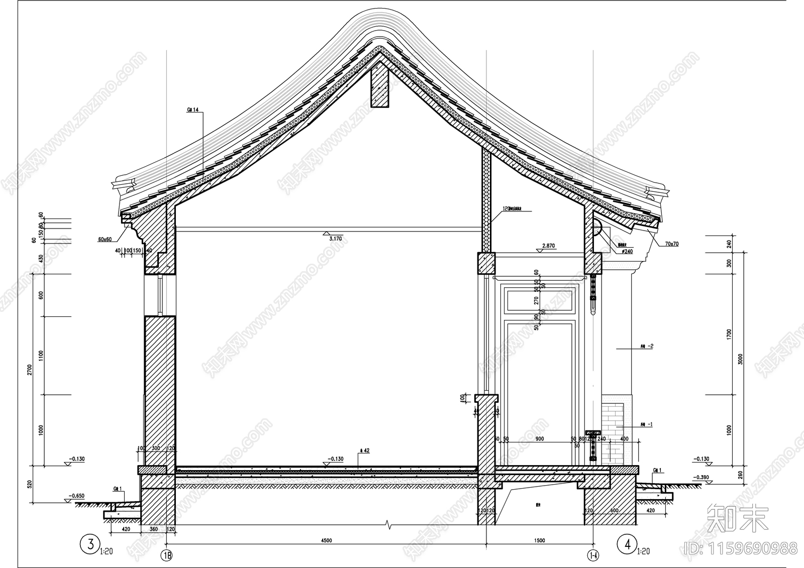 北京四合院建cad施工图下载【ID:1159690988】