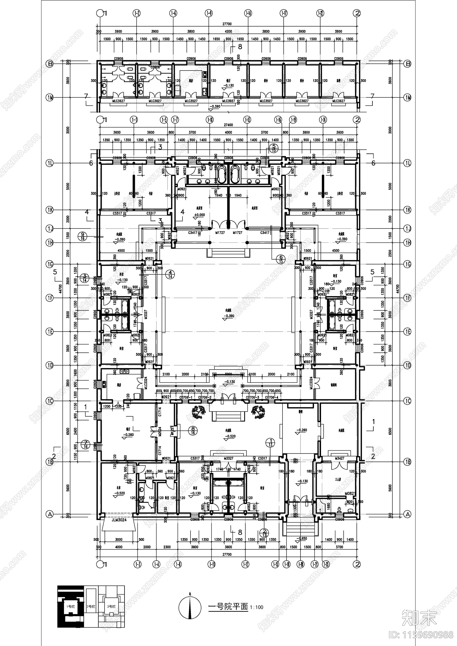 北京四合院建cad施工图下载【ID:1159690988】