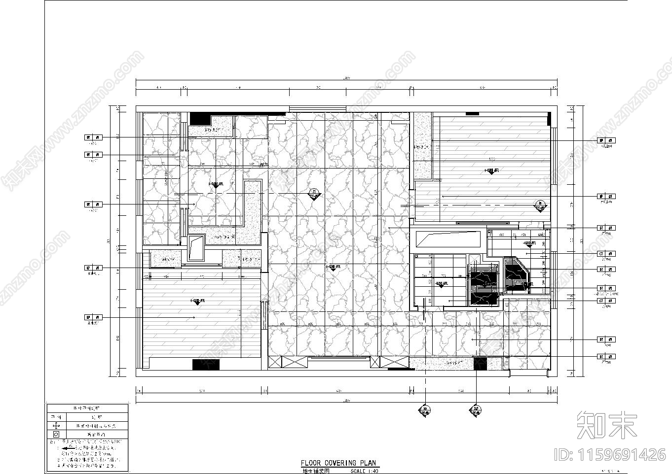 110m²公寓cad施工图下载【ID:1159691426】