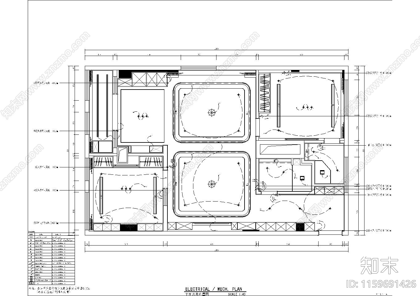 110m²公寓cad施工图下载【ID:1159691426】