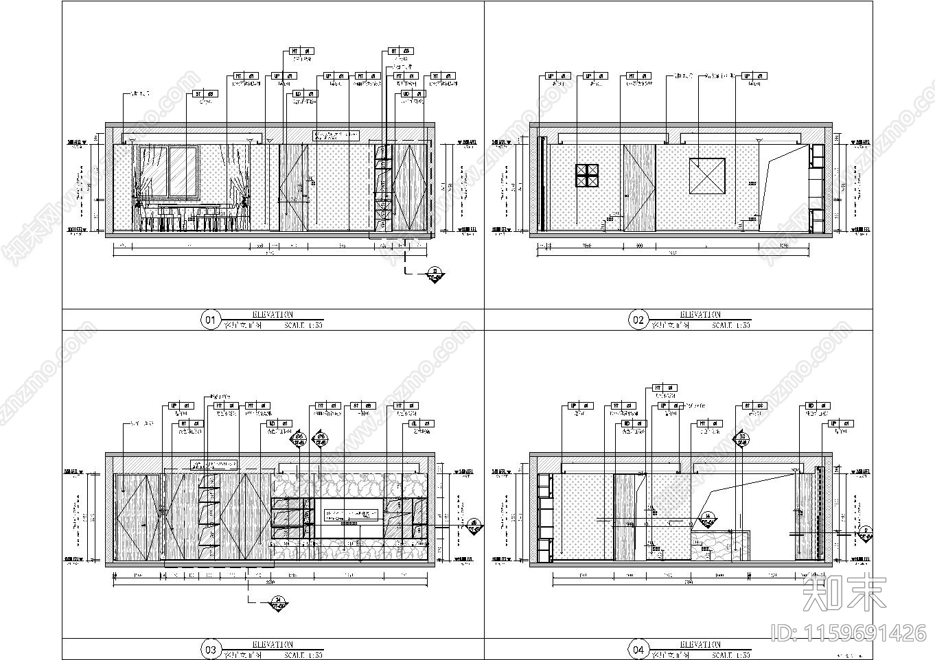 110m²公寓cad施工图下载【ID:1159691426】