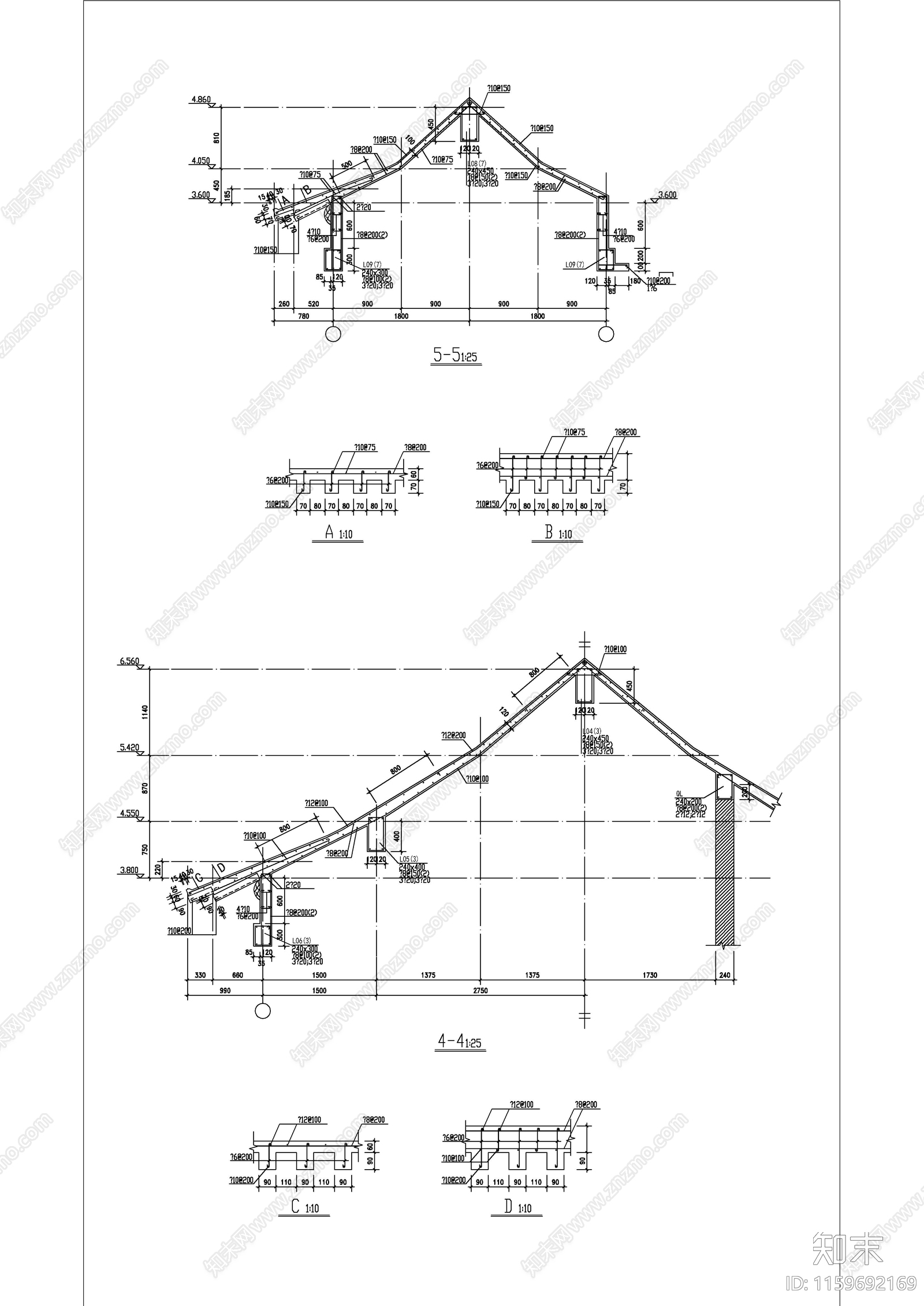 四合院结构图cad施工图下载【ID:1159692169】