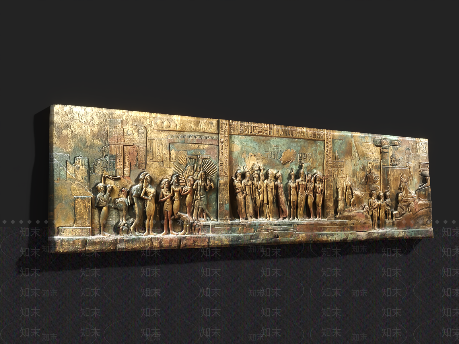 现代浮雕壁画3D模型下载【ID:1159695964】