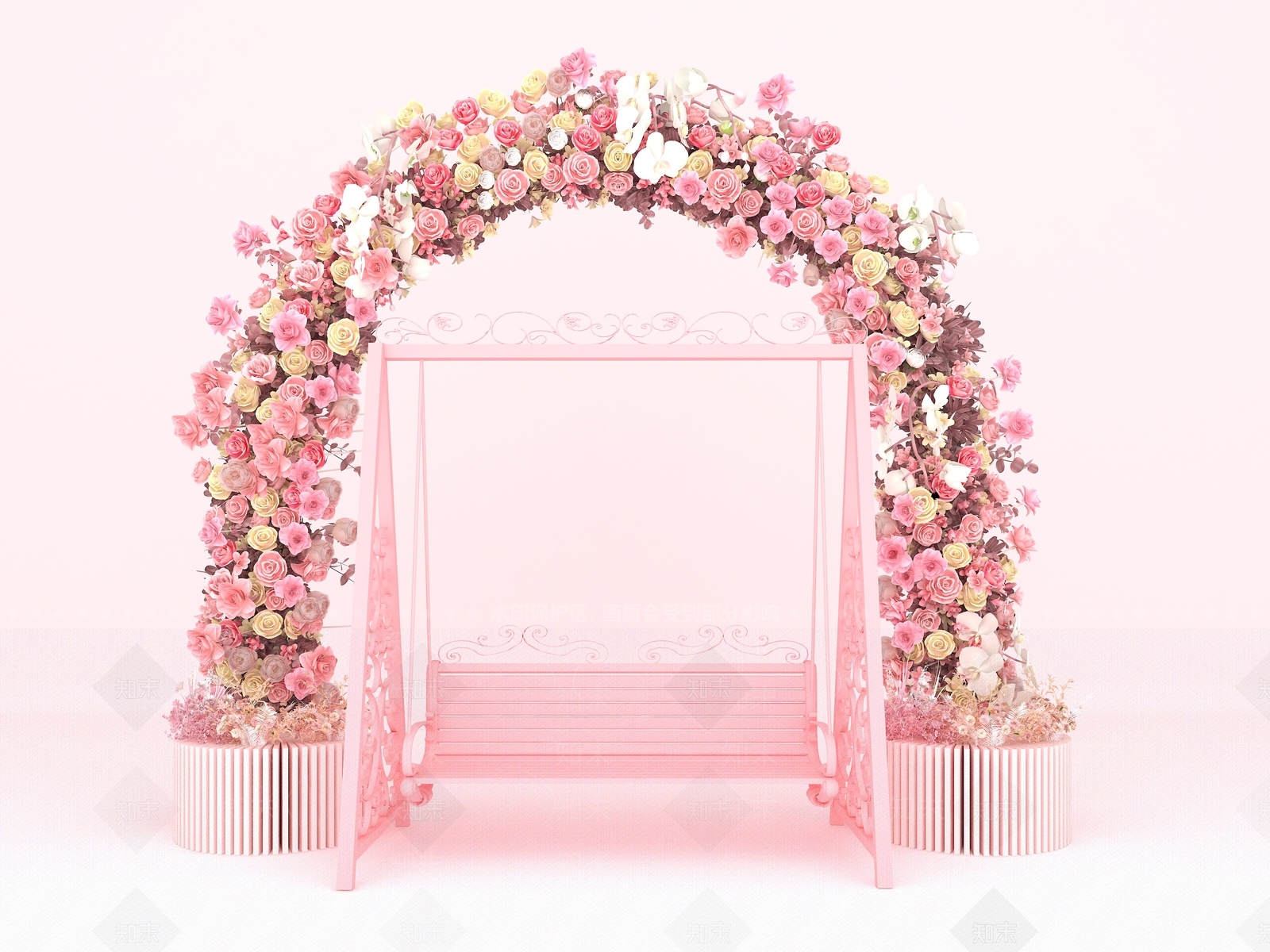 现代鲜花拱门3D模型下载【ID:1159699948】