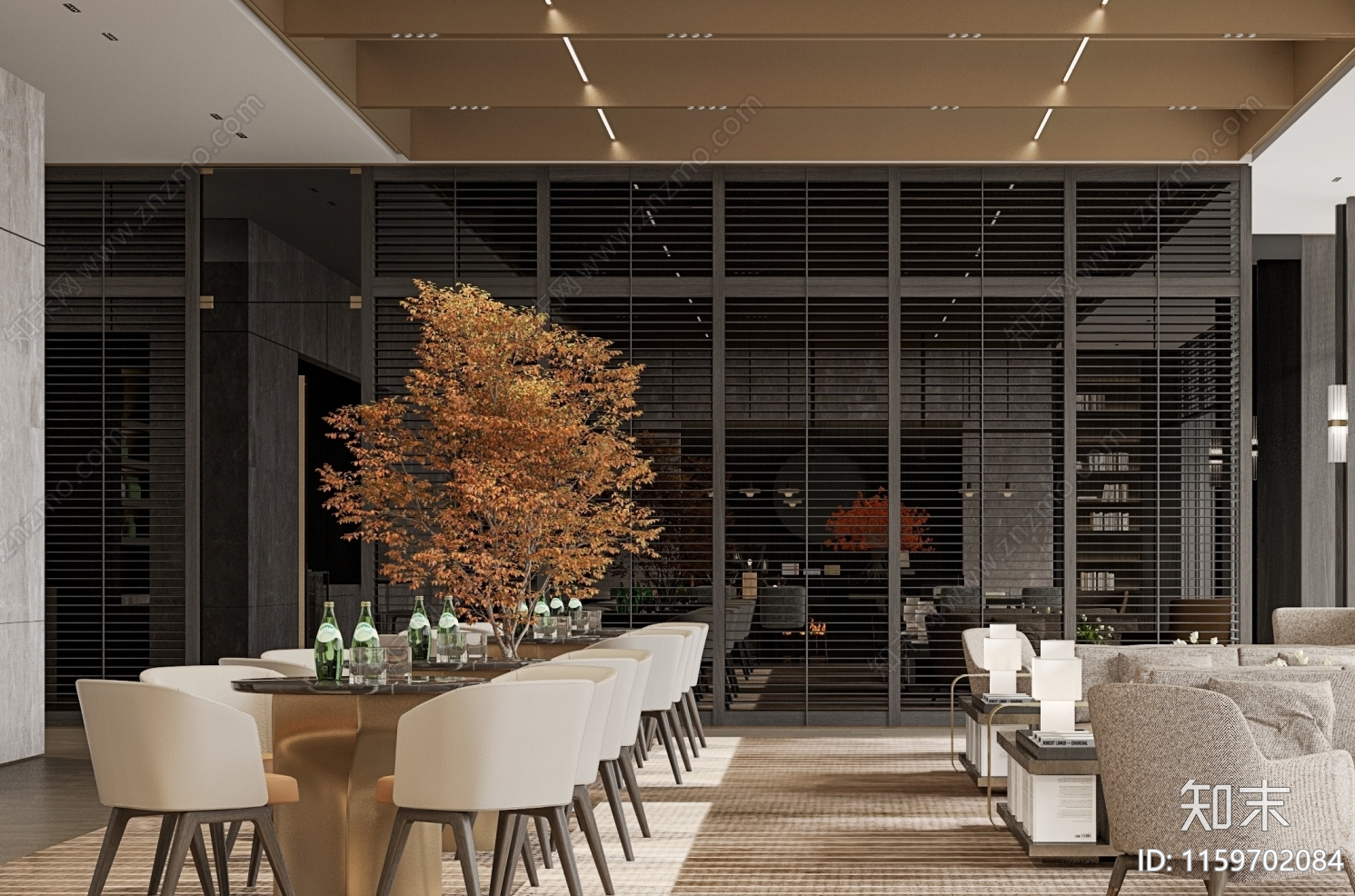 现代售楼处玻璃木格栅隔断屏风节点图施工图下载【ID:1159702084】