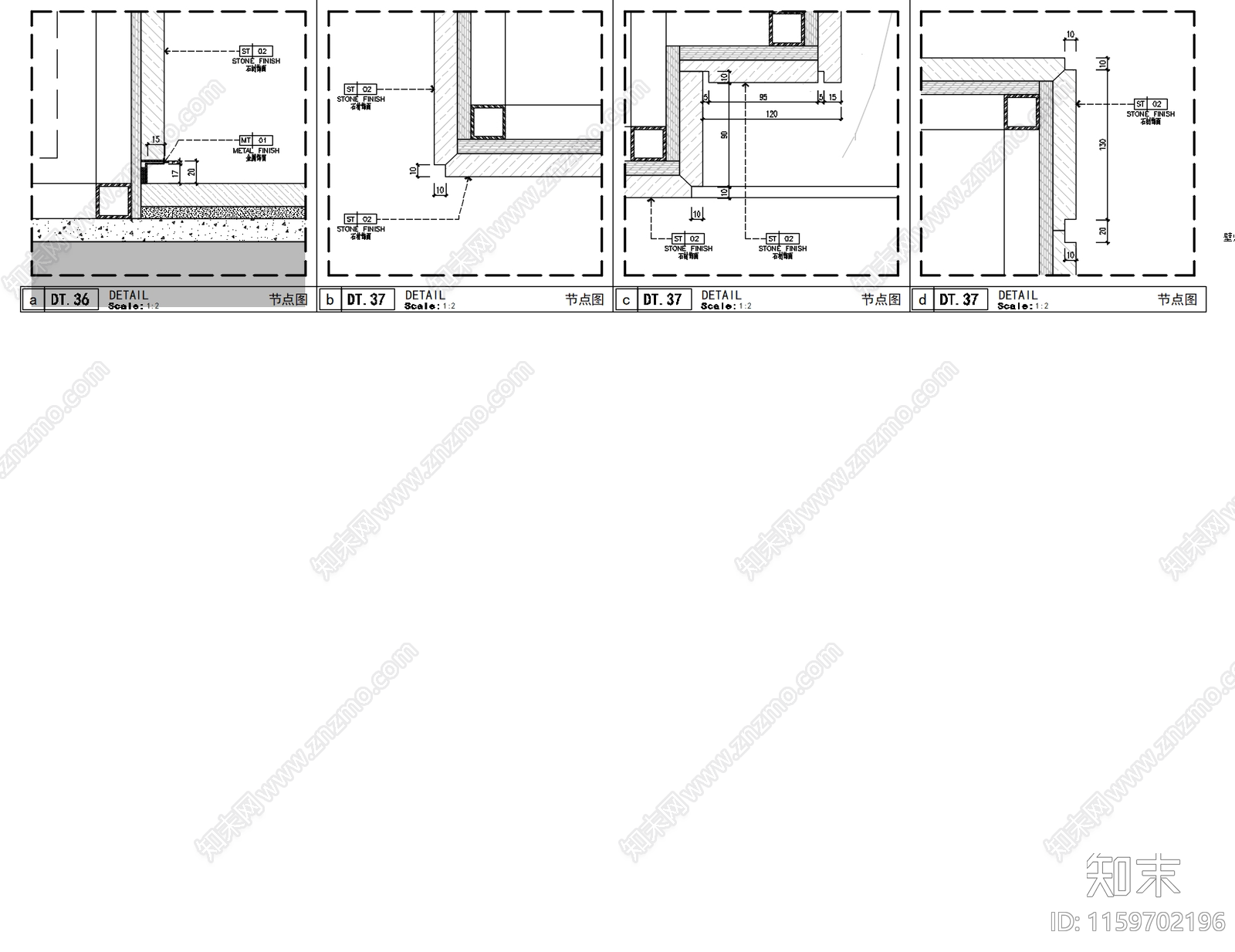 现代售楼处壁炉背景墙节点图施工图下载【ID:1159702196】